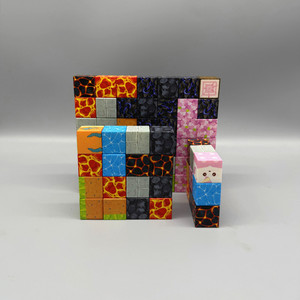 Blocs <span class=keywords><strong>de</strong></span> construction magnétiques sur le thème des dinosaures, personnalisables, 1 pouce, STEM |   Jouets cubes magnétiques à assembler pour enfants ASTM BSCI EN71 - Product Image 6