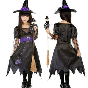 Lindo Cosplay niños púrpura negro Halloween bruja rendimiento vestido de <span class=keywords><strong>princesa</strong></span> - Product Image 6