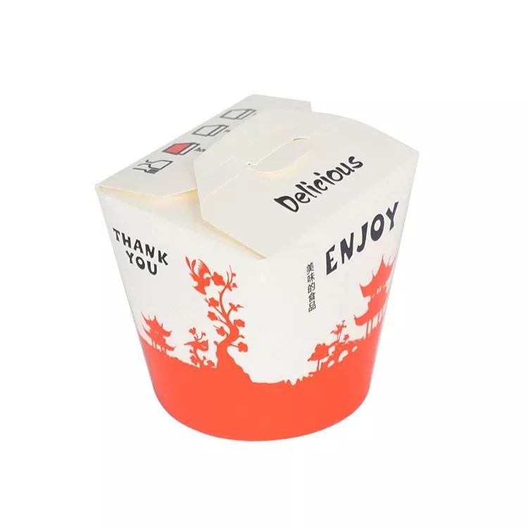 High Quality Biodegradable Pasta Noodle Bucket Custom Disposable Noodle Paper Box