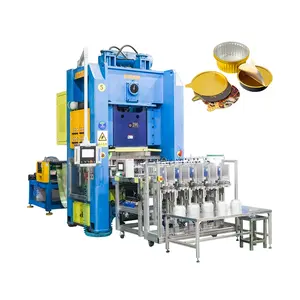 중동 핫 셀링 고속 자동 80 톤 일회용 알루미늄 호일 식품 용기 작성 기계