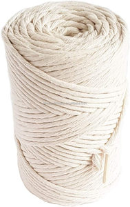 Okay Wholesale Cordon en <span class=keywords><strong>macramé</strong></span> à cordes naturelles <span class=keywords><strong>3mm</strong></span> 4mm 5mm Corde en coton à torsion unique Longueur personnalisée Corde torsadée - Product Image 2