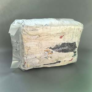 Trapos de Limpieza Industriales Reciclados, Paños de Algodón Blanco, Trapos de Algodón con Estampado de Camisetas Blancas para Aceite - Product Image 1