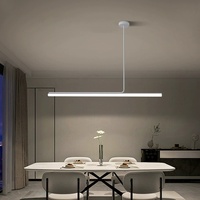 Lustre Minimaliste pour Restaurant, Maison, Style Moderne Simple Nordique, en Alliage de Zinc et Acrylique, LED, pour Table Longue, Table à Manger, Bureau