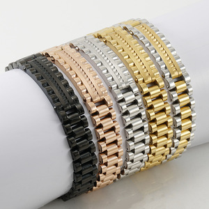 Zogxin Gold Steel Chain Bracelet Men's Geometric Link Design Gift Jewelry - Product Image 4