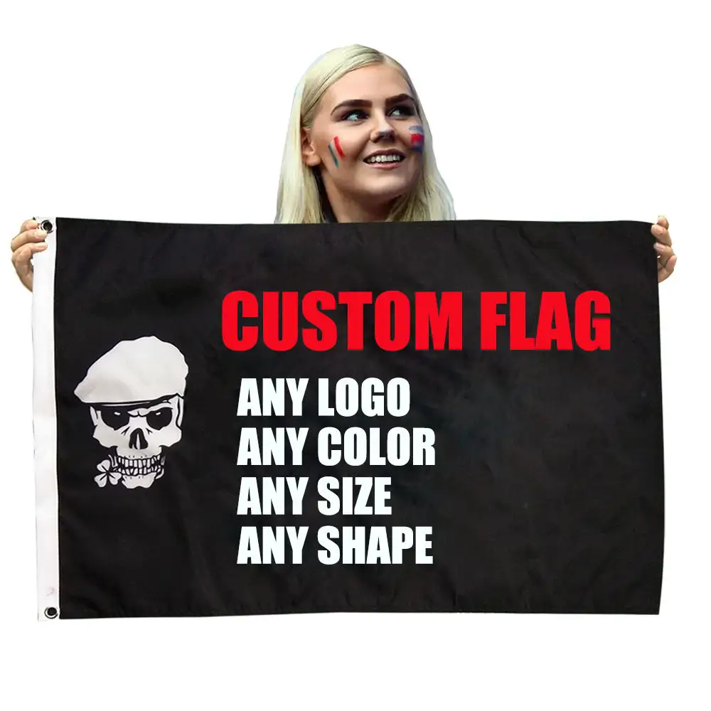 Cheap High Quality Custom Design Polyester Logo Printed National String Flags Professional Large Screen Printed Custom Flags