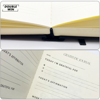 Couverture en tissu de lin à impression personnalisée sans date Journal de gratitude pour l'auto-développement quotidien
