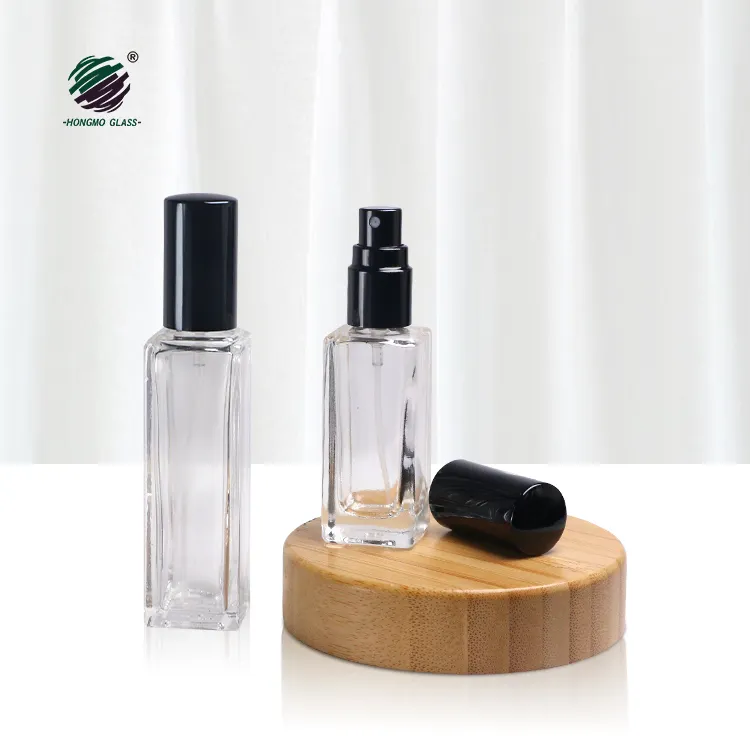 Luxury Custom Fragrance Pump Spray 5ml 10ml 20ml 30ml Square Sprayer Empty Oil Glass Perfume Bottles Packaging