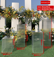 Décoration de mariage cristal carré, 1 pièce, Guide route carré Transparent, ornements de Table pour Dessert, accessoires de fête