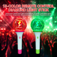 Bâton lumineux sphérique diamanté rechargeable télécommandé sans fil pour scène, bâton lumineux de cheerleading, lumière de concert, accessoires de fête
