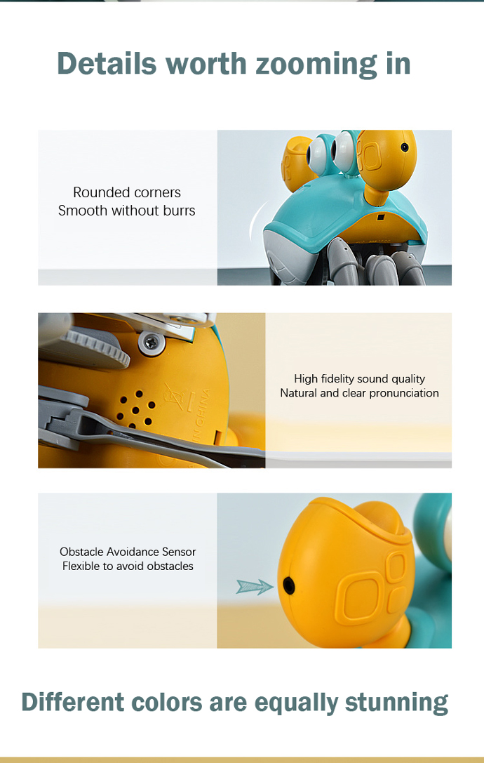Induction Escape Crab Rechargeable Electric Pet Musical Toys Children'S Toys Birthday Gifts Educational Toys Learn To Climb Toys