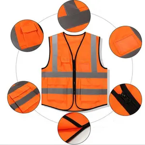 2024 Popular Safety Multi Pocket Security Vest Reflector Personal Protective Vest