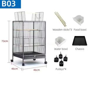 Gabbia Grande per Uccelli Voliera Speciale in Filo Metallico per Pappagalli, Casetta per Animali Domestici, Gabbia Rinforzata Integrata Anti-morso per Allevamento di Uccelli - Product Image 3