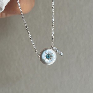 S925 Pure <b>Silver</b> Octagonal <b>Star</b> Tassel <b>Necklace</b> with Rice-Shaped Y-Designed Collarbone Chain Elegant Simple Box Chain - Product Image 5