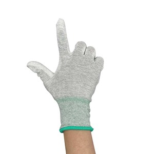 Устойчивые антистатические перчатки с покрытием для пальцев, проводящие кончики пальцев из углеродного волокна для точной сборки электроники и использования в чистом помещении - Product Image 5