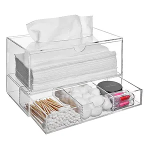 Schreibtisch Organizer Rack Tissue Box Acryl Schublade Lagerung Haushalt Fabrik Moderne klare Acryl Arbeits platte Ausziehbare Schublade