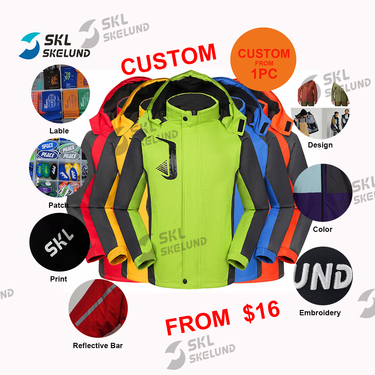 Men Jacket Custom Unisex Work Logo Outdoor Waterproof Windbreaker Reflective Men Jacket Custom Work Logo Men Jacket Custom Cloth