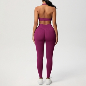 G TOP Femmes Active Seamless Wear 28 Couleurs Haute Qualité Halter Bra <span class=keywords><strong>Fitness</strong></span> Sets Yoga Wear - Product Image 5