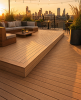 Planches de terrasse en composite WPC pour extérieur, 150x23mm, imperméables, antidérapantes, faciles à installer, à emboîtement, creuses, pour jardin