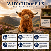Kustom lucu Highland boneka sapi hewan sapi mainan mewah lembut pertanian Plushie disesuaikan mainan mewah untuk anak-anak