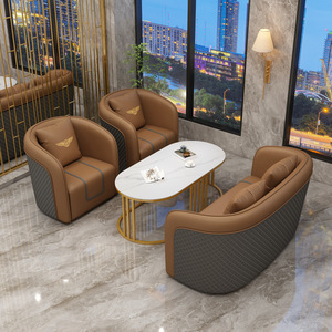 ชุดโซฟาสำนักงาน หนัง PU ฟองน้ำความหนาแน่นสูง นั่งสบาย เหมาะสำหรับพื้นที่รับรองและห้องประชุมธุรกิจ - Product Image 3