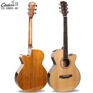 Wholesale Cheap Price OEM High-end Wood 40 41 Inch Solid Spruce Top Walnut Stringed Instrument Electric Acoustic Guitar For Sale