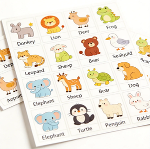 Pegatinas Personalizadas al por Mayor, Pegatinas para Aprender Palabras en Inglés, Etiquetas, Etiquetas de Productos, Impresión de Tarjetas de Papel con Pegatinas Troqueladas para Promoción - Product Image 5