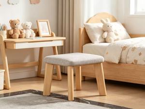 Otomana Moderna de Tela con Patas de Madera, Asiento Suave para Sala de Estar, Muebles para el Hogar, Estilo Escandinavo - Product Image 3