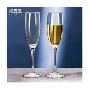 Tazza di lusso personalizzata logo matrimonio champagne set flauti bicchiere calici di vetro bolla di cristallo bere bicchieri di champagne