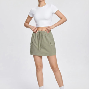 Outdoor Randonnée Casual Cargo Skort, Femmes Haute Taille Cordon Mini Jupe avec Shorts intégrés, personnalisé disponible - Product Image 1