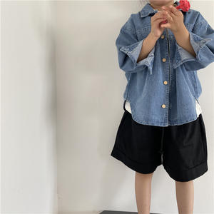 Haute qualité enfant en bas âge été arrivée enfants unisexe sergé coton lavé robe garçons Shorts pantalons longs - Product Image 5
