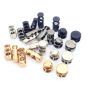 Thời trang kim loại mùa xuân dây đàn hồi 2 lỗ Hợp kim kẽm chuyển đổi phần cứng dây rút dây may 8mm dây khóa Stopper - Product Image 1