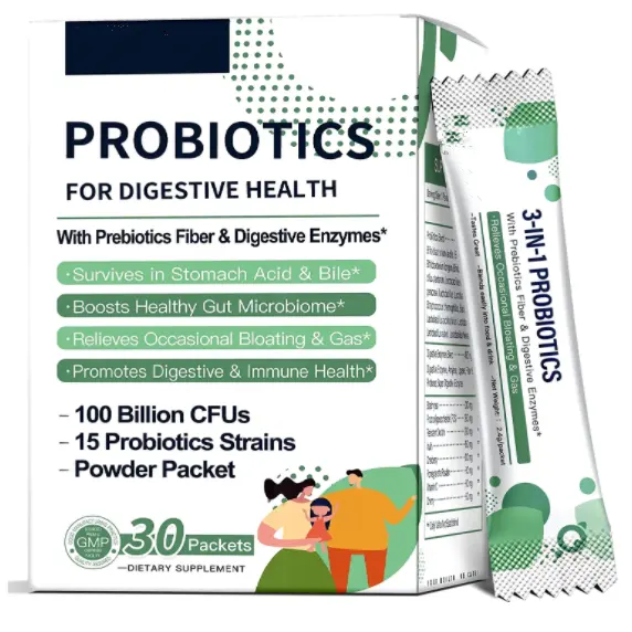Probiotic Powder Bag In Sachets For Adult Health Care Supplement With Weight Loss, Immune And Digestive Health Support