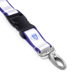 Lanières en polyester colorées personnalisées à <span class=keywords><strong>double</strong></span> couche avec porte-clés avec <span class=keywords><strong>mousqueton</strong></span> à clip - Product Image 2