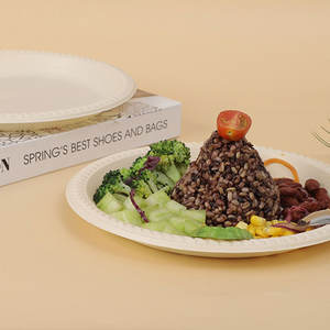 Assiettes en amidon de maïs biodégradables en gros, épaisses, pour salades, fruits, légumes, plats à emporter, vaisselle jetable, ensemble d'assiettes - Product Image 5