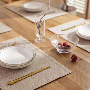 Оптовая продажа Роскошные плед столовые коврики льняные кружева ПВХ стойкие с персонализированным логотипом домашний декор для свадебных вечеринок - Product Image 5