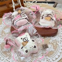 Série Crème Rose-Chocolat : Jouet à presser en argile sèche et en silicone alimentaire anti-stress, type dumpling squishy