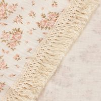 Couverture Bébé en Mousseline de Coton à Imprimé Floral Vintage, Bordure à Franges, Double Gaze, Douce, pour Nouveau-né