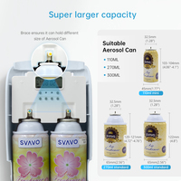 Diffuseur de parfum automatique rechargeable SVAVO pour toilettes et salles de bain, double réservoir, vaporisateur d'aérosol