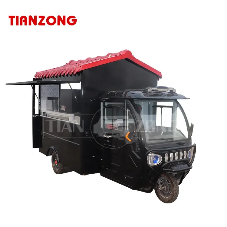 TIANZONG R7 piaggio ape triciclo elettrico carrello per alimenti triciclo camion per alimenti catering rimorchio snack caffè cibo trike