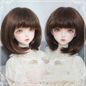 Groothandel Hand Wasbaar Korte <span class=keywords><strong>Bobo</strong></span> Blond Fashion Kleine Mooie Meisje Babypop 1/4 Pruik Met Pony - Product Image 4