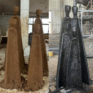 Escultura de Bronce Realista de Madre Mirando a su Hijo, Figura Decorativa con Temática de Hadas y Moda para el Hogar o el Jardín - Product Image 6