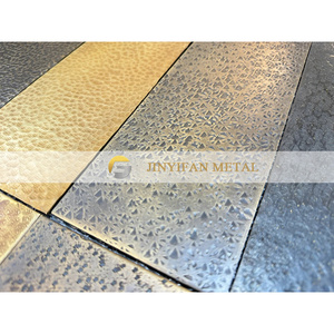 ZB2509 강판 아트 골드 스틸 PVD 코팅 해머드 브래스 시트 스테인리스 스틸 베이스 4x8 - Product Image 4