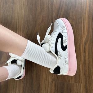 Zapatillas Deportivas Modernas para Niñas, Primavera/Otoño 2026, Nuevo Estilo, Blancas, Versátiles, de Cuero Sintético, Antideslizantes, con Cordones Delanteros, Suela Blanda - Product Image 2