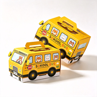 Maßgefertigte Schulbus-förmige Pappschachtel Tragbare Auto-förmige Papier-Geschenkbox mit Griff Kinder-Schreibwaren Süßigkeiten-Verpackungsbox
