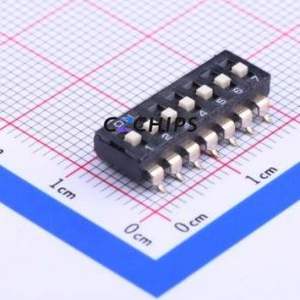 EM-07KP DIP Switch SMD-14P,6.2x18.8mm Switch Flat Toggle, Raised Type Single Pole Single Throw 7 2.54mm - Product Image 1