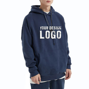 Sweat-shirt pour homme en coton lourd, style décontracté, épaules tombantes, ample, vente en gros, OEM, cordon de serrage, sweat-shirt surdimensionné pour homme - Product Image 3