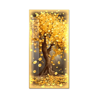 Vente chaude moderne arbre de fortune doré led cristal peinture sur porcelaine luxe grand led cristal peinture sur porcelaine