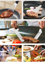 Kit de Accesorios para Parrilla Exterior Tc, Juego de Espátulas, Juego de Herramientas Duraderas para Parrilla Plana, Utensilios de Cocina para Asar