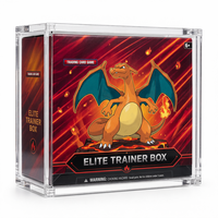 Boîte de présentation protectrice en acrylique transparent avec aimant puissant pour collection de cartes TCG, boîte Elite Trainer Box (ETB) avec couvercle magnétique