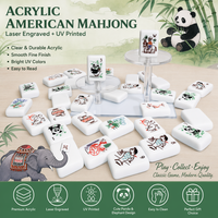 Jeu de Mahjong américain sculpté en acrylique monocouche de 160 pièces, portable, pour 4 joueurs, idéal pour les soirées et le divertissement en casino